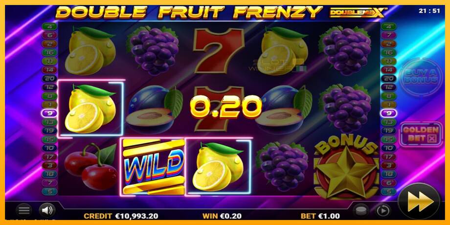 Double Fruit Frenzy DoubleMax lošimo automatas už pinigus, paveikslėlį 4