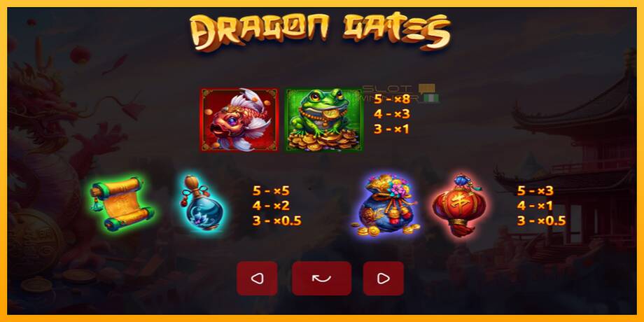 Dragon Gates lošimo automatas už pinigus, paveikslėlį 6