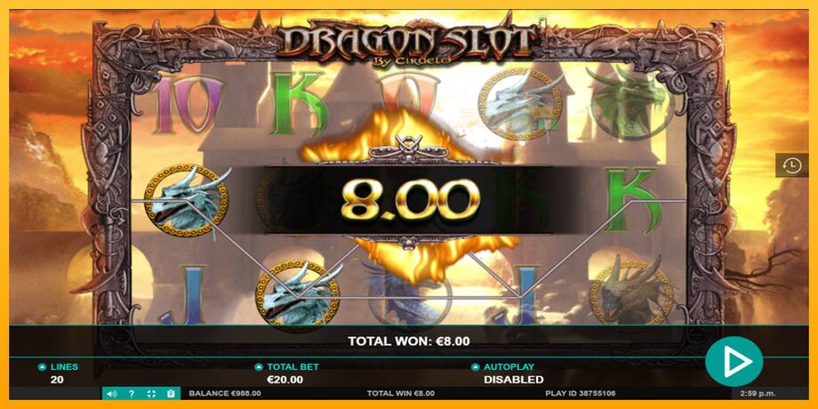 Dragon Slot lošimo automatas už pinigus, paveikslėlį 3