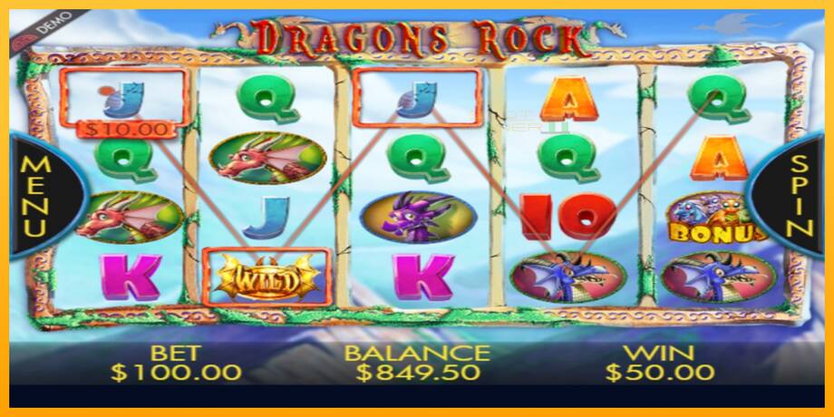 Dragons Rock lošimo automatas už pinigus, paveikslėlį 3