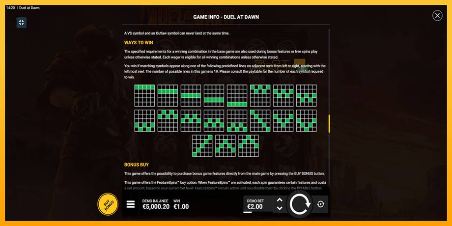 Duel at Dawn lošimo automatas už pinigus, paveikslėlį 7