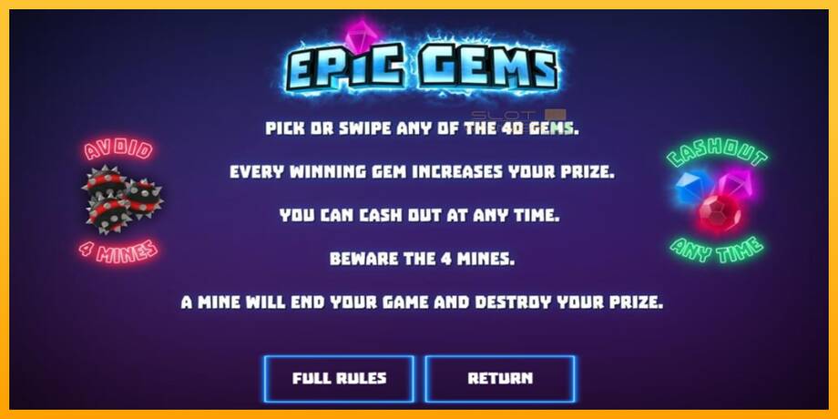 Epic Gems lošimo automatas už pinigus, paveikslėlį 3