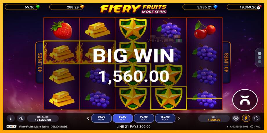 Fiery Fruits More Spins lošimo automatas už pinigus, paveikslėlį 2