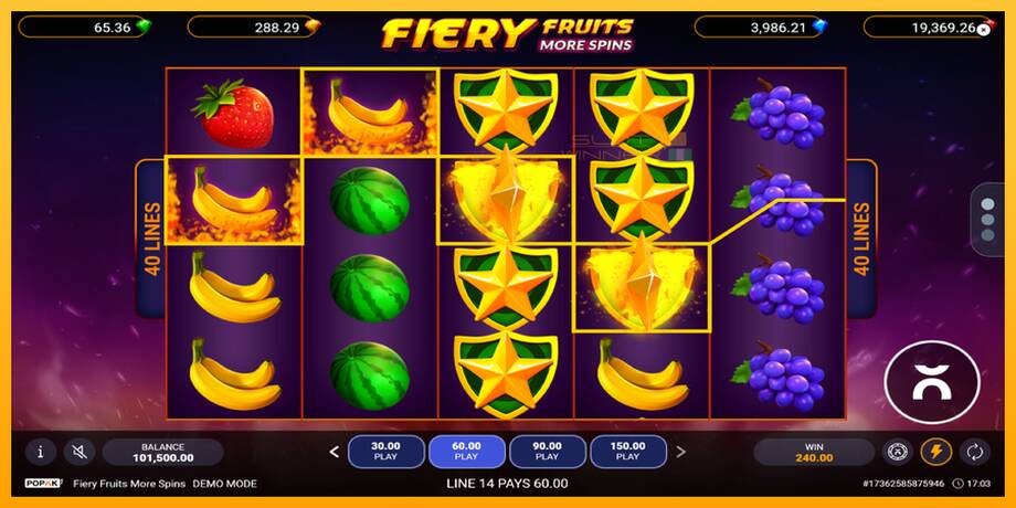 Fiery Fruits More Spins lošimo automatas už pinigus, paveikslėlį 3