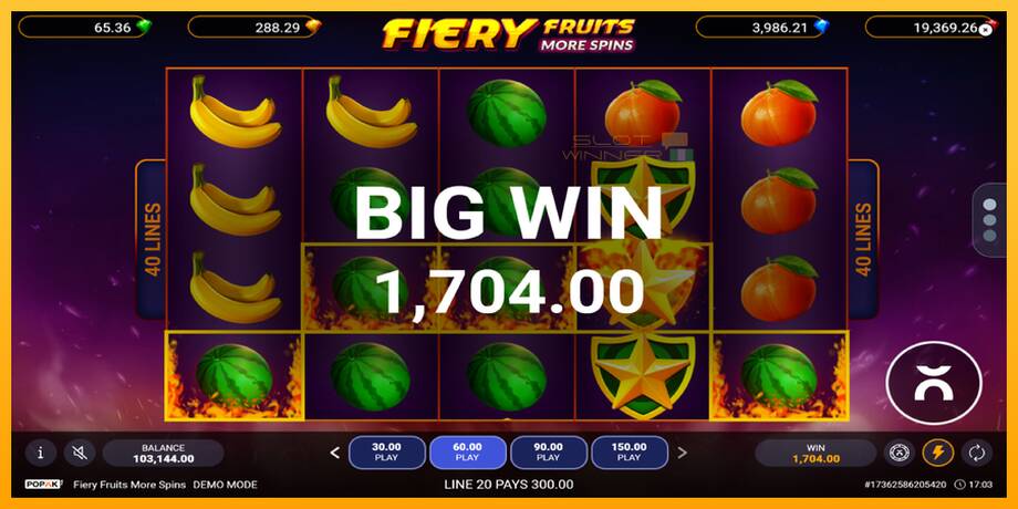 Fiery Fruits More Spins lošimo automatas už pinigus, paveikslėlį 4