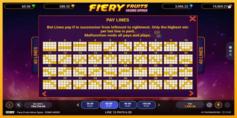 Fiery Fruits More Spins lošimo automatas už pinigus, paveikslėlį 7