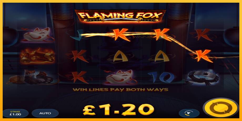 Flaming Fox lošimo automatas už pinigus, paveikslėlį 3