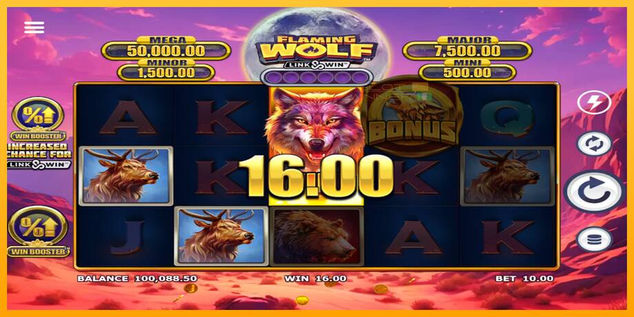 Flaming Wolf Link & Win lošimo automatas už pinigus, paveikslėlį 3