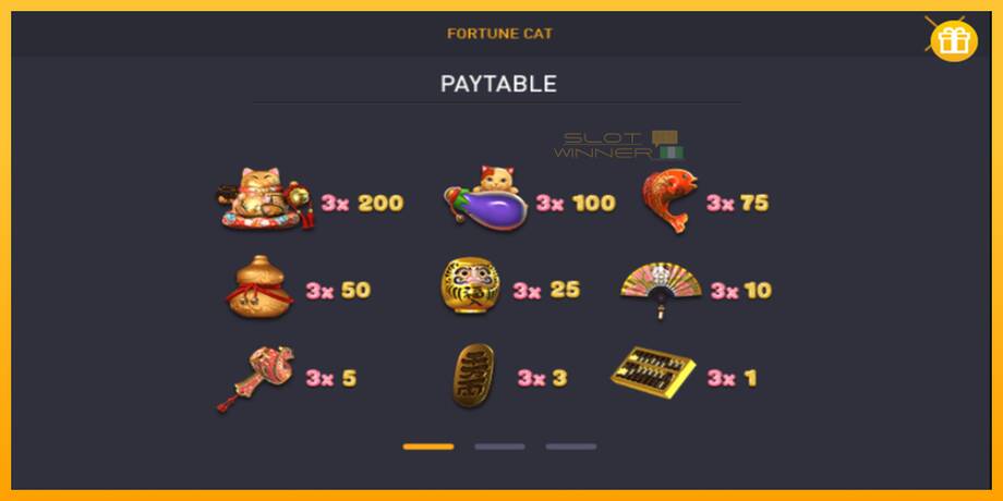 Fortune Cat lošimo automatas už pinigus, paveikslėlį 3