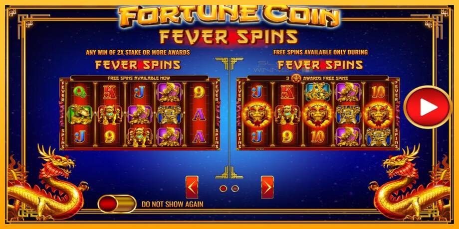 Fortune Coin Fever Spins lošimo automatas už pinigus, paveikslėlį 3