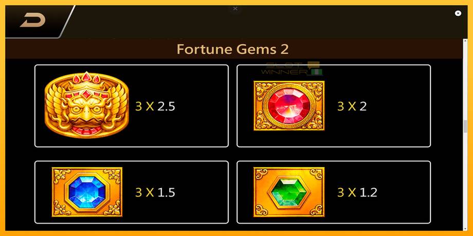 Fortune Gems 2 lošimo automatas už pinigus, paveikslėlį 6