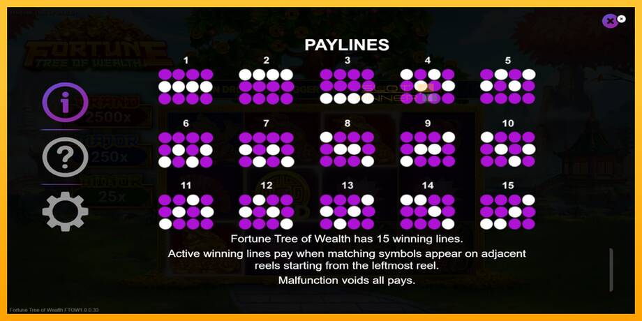 Fortune Tree of Wealth lošimo automatas už pinigus, paveikslėlį 7