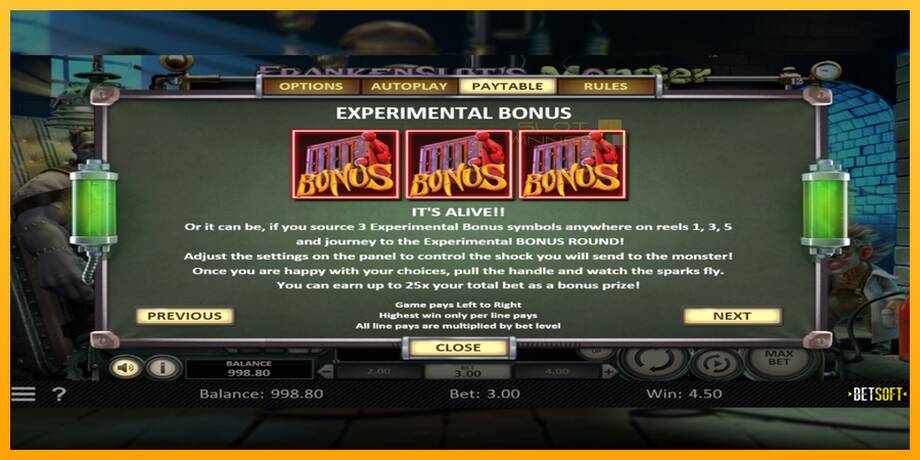 Frankenslots Monster lošimo automatas už pinigus, paveikslėlį 5