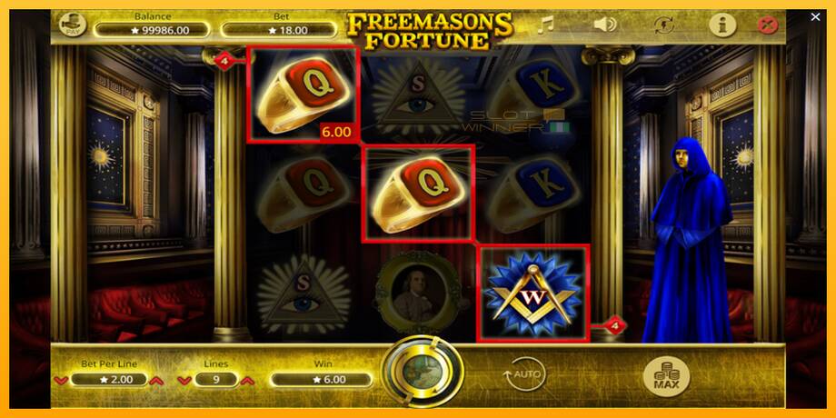 Freemasons Fortune lošimo automatas už pinigus, paveikslėlį 3