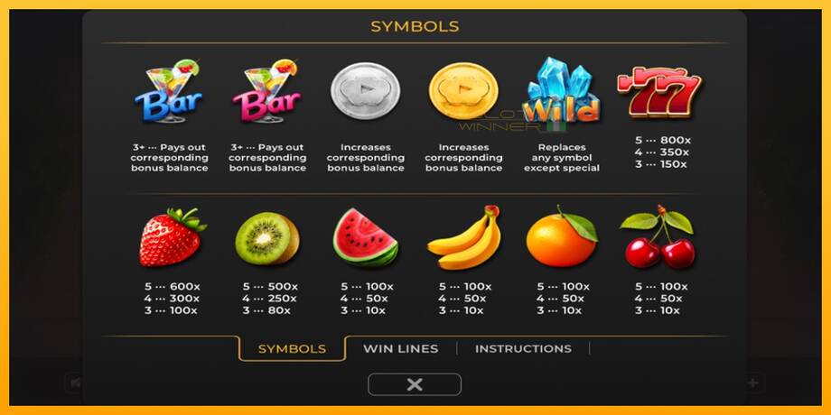 Fruit Cocktail Coin Chase lošimo automatas už pinigus, paveikslėlį 3