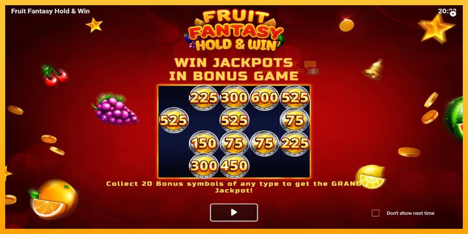 Fruit Fantasy Hold & Win lošimo automatas už pinigus, paveikslėlį 1