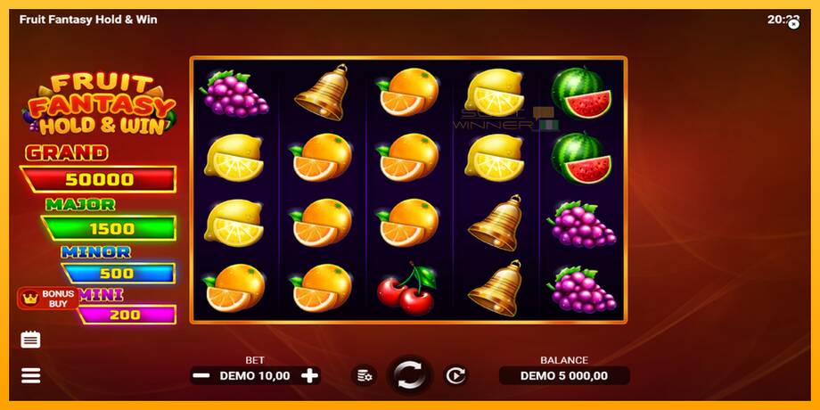 Fruit Fantasy Hold & Win lošimo automatas už pinigus, paveikslėlį 2