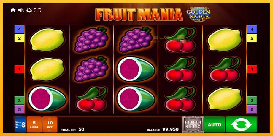 Fruit Mania Golden Nights lošimo automatas už pinigus, paveikslėlį 1