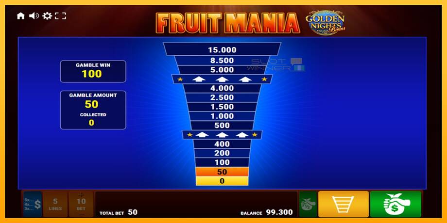 Fruit Mania Golden Nights lošimo automatas už pinigus, paveikslėlį 3