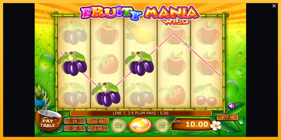 Fruity Mania lošimo automatas už pinigus, paveikslėlį 4