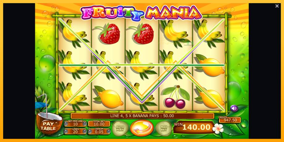 Fruity Mania lošimo automatas už pinigus, paveikslėlį 5