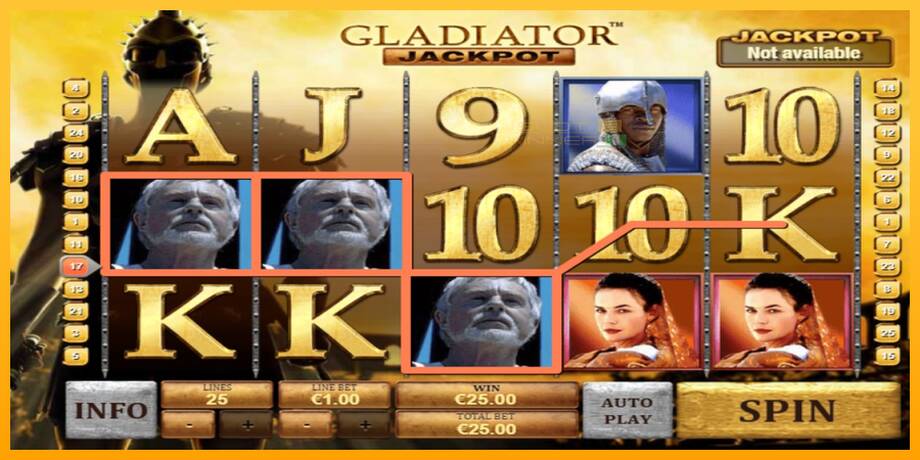 Gladiator Jackpot lošimo automatas už pinigus, paveikslėlį 2