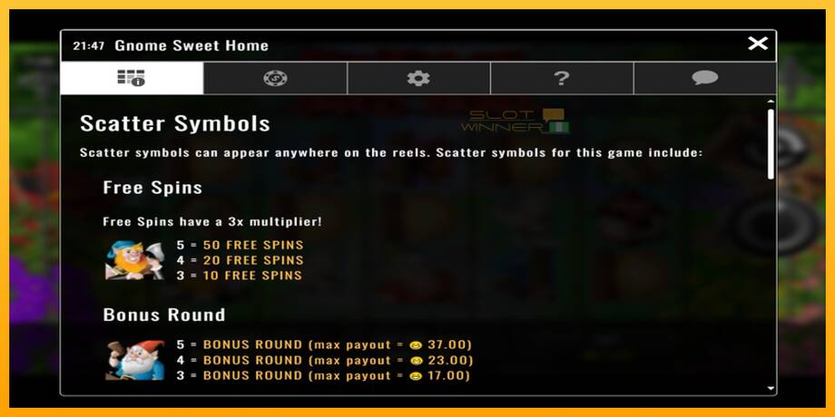 Gnome Sweet Home lošimo automatas už pinigus, paveikslėlį 3