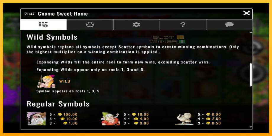 Gnome Sweet Home lošimo automatas už pinigus, paveikslėlį 4