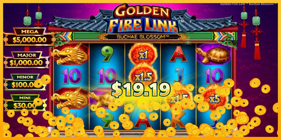 Golden Fire Link Buchae Blossom lošimo automatas už pinigus, paveikslėlį 4