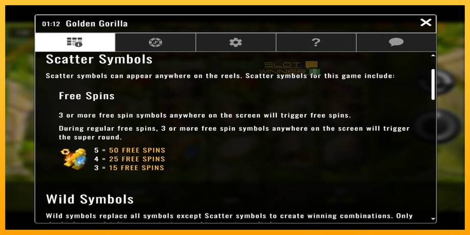 Golden Gorilla lošimo automatas už pinigus, paveikslėlį 3