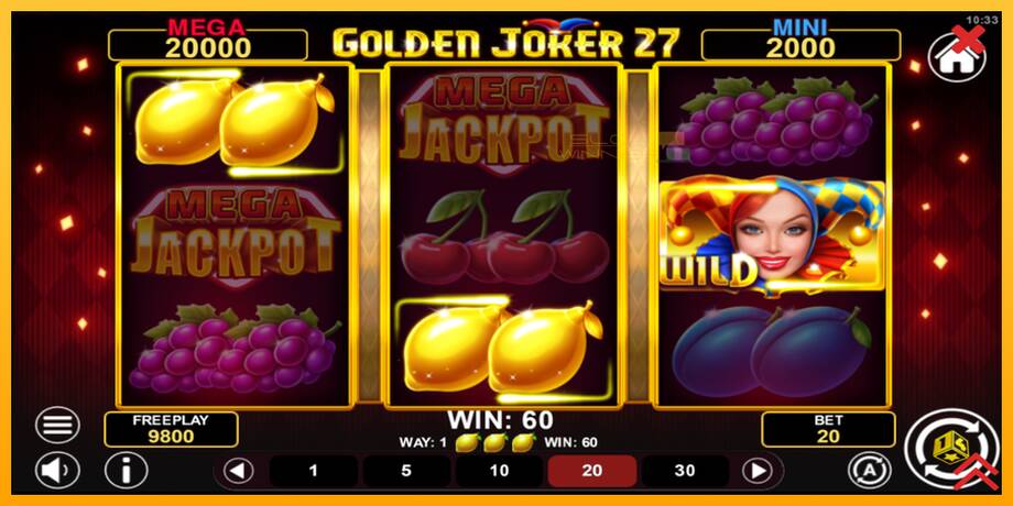 Golden Joker 27 Hold & Win lošimo automatas už pinigus, paveikslėlį 3