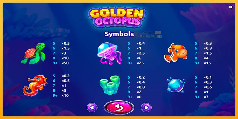 Golden Octopus lošimo automatas už pinigus, paveikslėlį 6