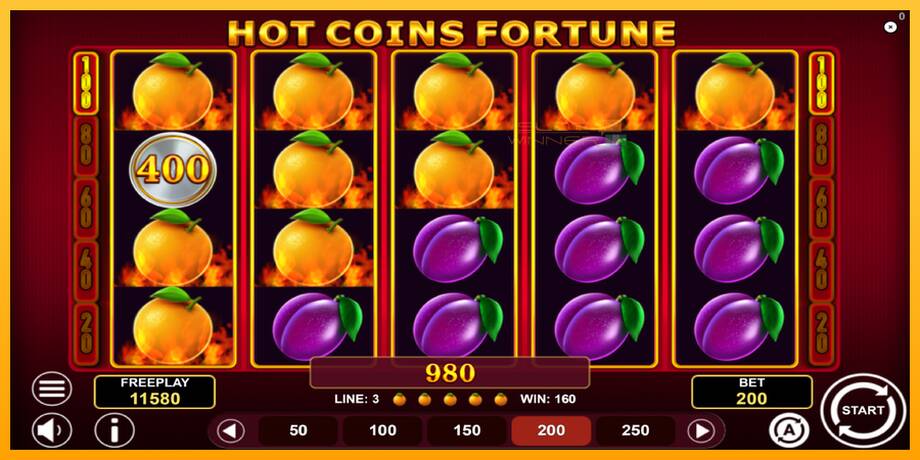 Hot Coins Fortune lošimo automatas už pinigus, paveikslėlį 4