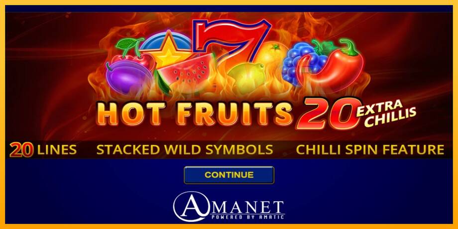 Hot Fruits 20 Extra Chillis lošimo automatas už pinigus, paveikslėlį 1