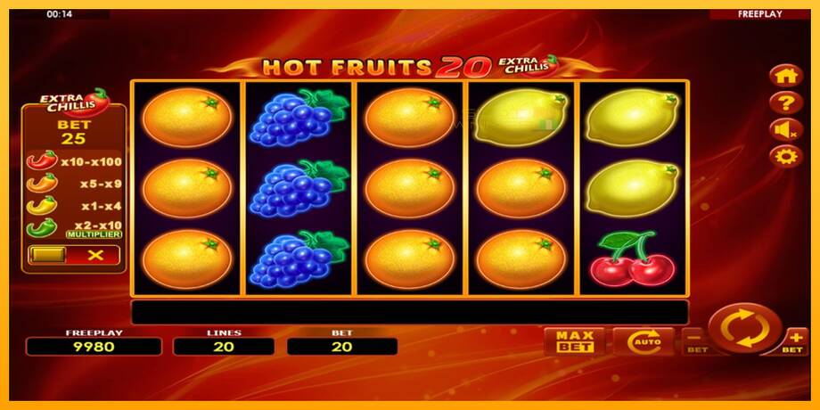 Hot Fruits 20 Extra Chillis lošimo automatas už pinigus, paveikslėlį 2