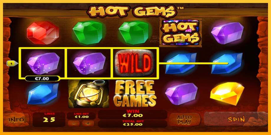 Hot Gems lošimo automatas už pinigus, paveikslėlį 2