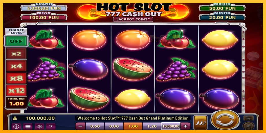 Hot Slot: 777 Cash Out Grand Platinum Edition lošimo automatas už pinigus, paveikslėlį 1