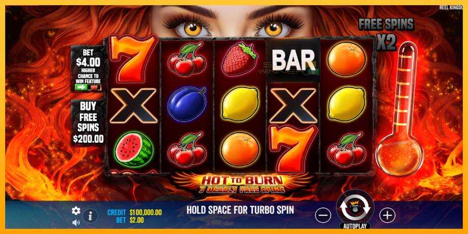 Hot to Burn - 7 Deadly Free Spins lošimo automatas už pinigus, paveikslėlį 2