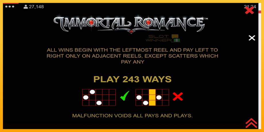 Immortal Romance lošimo automatas už pinigus, paveikslėlį 7