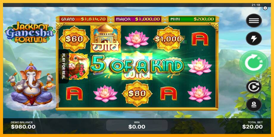 Jackpot Ganesha Fortune lošimo automatas už pinigus, paveikslėlį 3