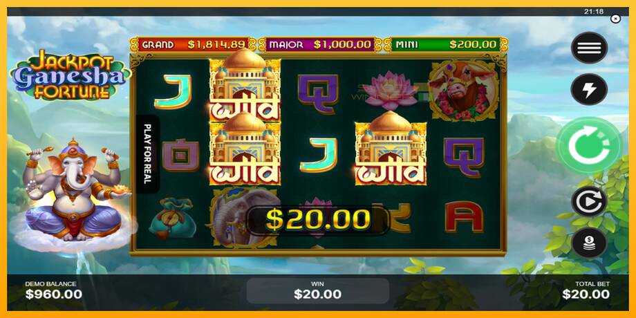 Jackpot Ganesha Fortune lošimo automatas už pinigus, paveikslėlį 4