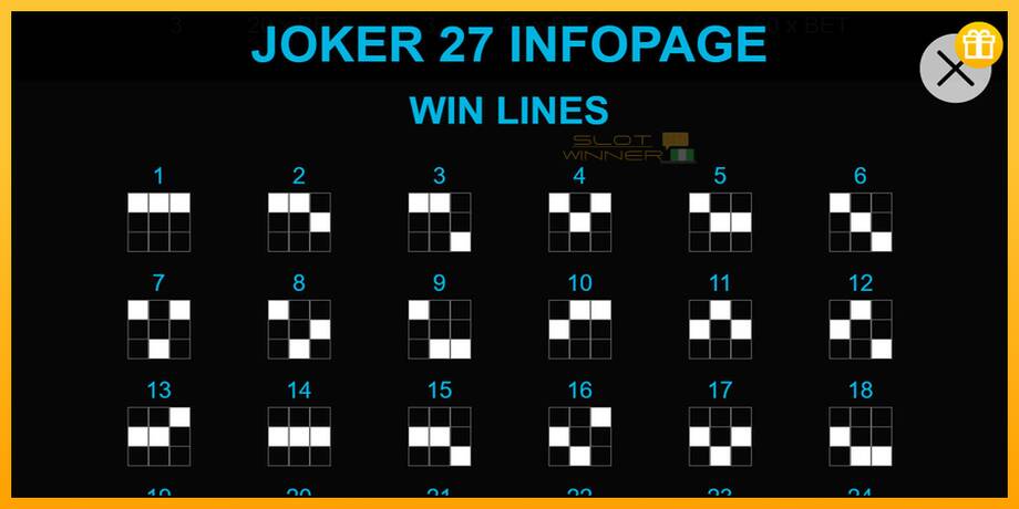 Joker 27 lošimo automatas už pinigus, paveikslėlį 3