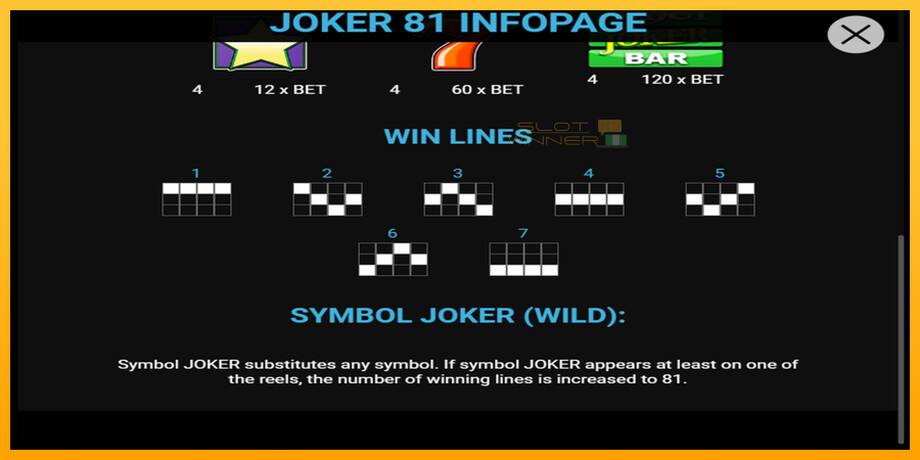 Joker 81 lošimo automatas už pinigus, paveikslėlį 4