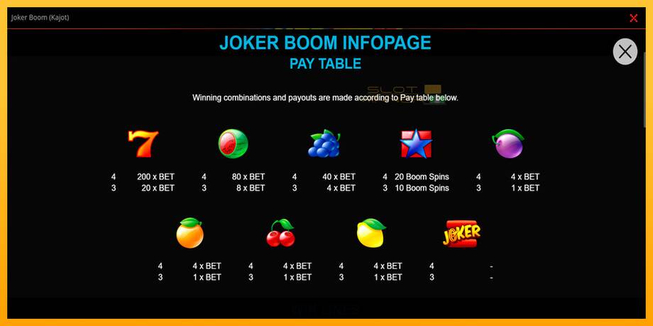 Joker Boom lošimo automatas už pinigus, paveikslėlį 2