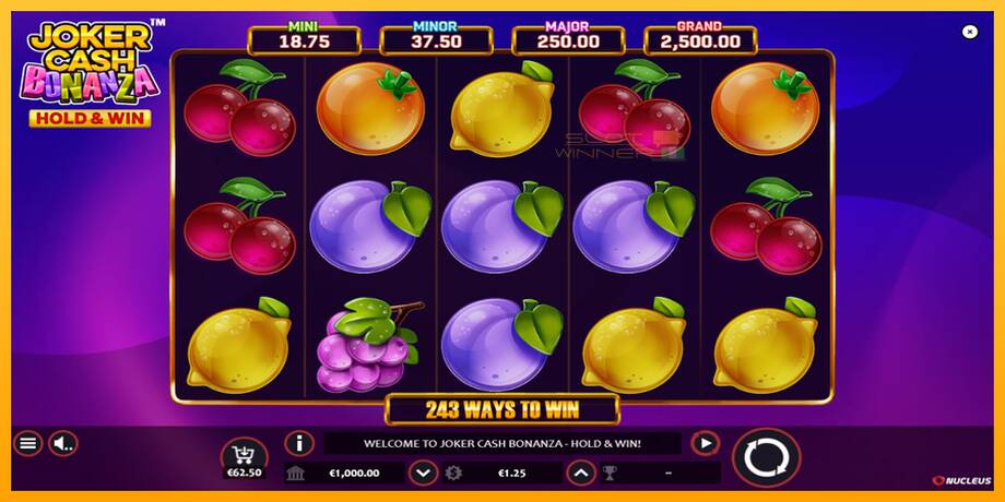 Joker Cash Bonanza - Hold & Win lošimo automatas už pinigus, paveikslėlį 1