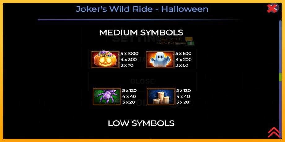 Jokers Wild Ride Halloween lošimo automatas už pinigus, paveikslėlį 5