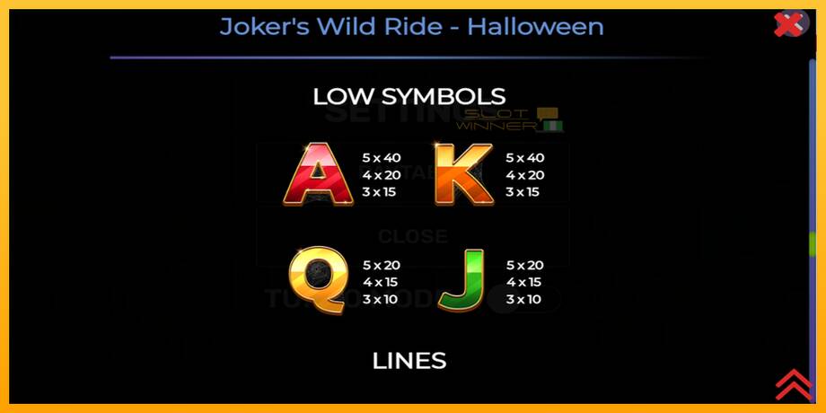 Jokers Wild Ride Halloween lošimo automatas už pinigus, paveikslėlį 6