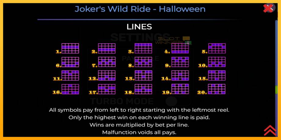 Jokers Wild Ride Halloween lošimo automatas už pinigus, paveikslėlį 7