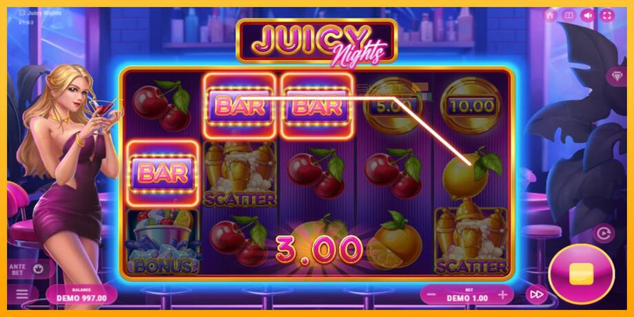 Juicy Nights lošimo automatas už pinigus, paveikslėlį 3