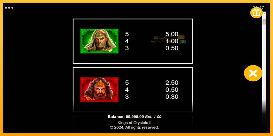 Kings of Crystals II Power Combo lošimo automatas už pinigus, paveikslėlį 6